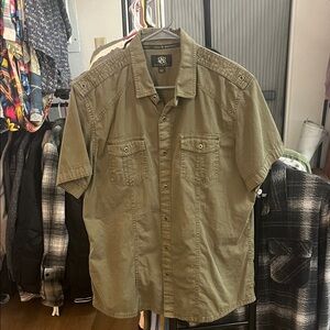 Rock & Republic Olive Button-Up Shirt